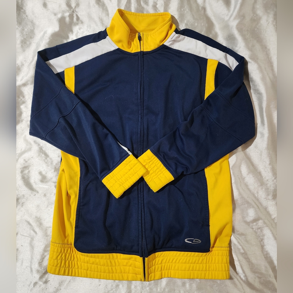 Boy's Youth C9 By Champion Blue & Yellow Full Zip Athletic Track Jacket